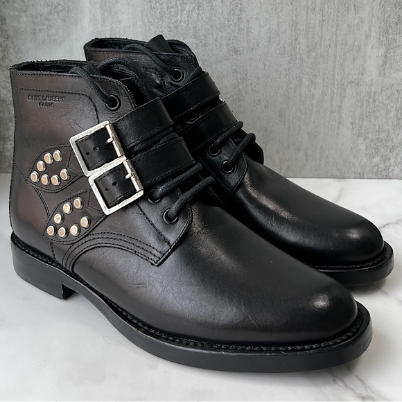 Saint Laurent Ranger Studded Ankle Boots - Picture 1 of 9